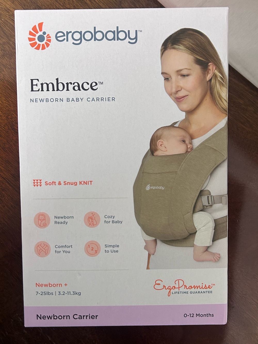 Ergobaby Embrace Newborn Carrier - Olive Green